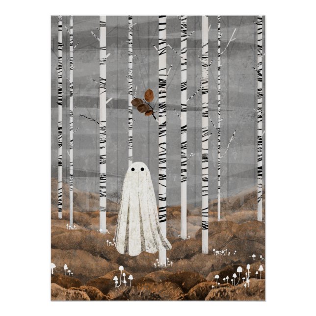 Little White Mushrooms Poster (Front)