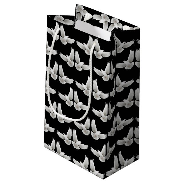 Little White Peace Doves Gift Bag (Back Angled)