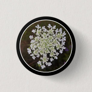 little white petals 3 cm round badge