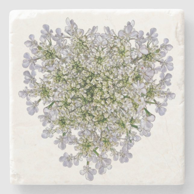 little white petals  stone coaster (Front)
