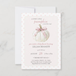 Little White Pumpkin Baby Shower Invitation