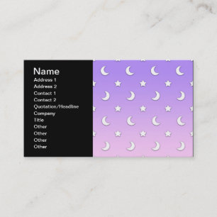 Little White Stars and Moons Pattern Business Card