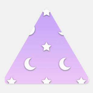 Little White Stars and Moons Pattern Triangle Sticker