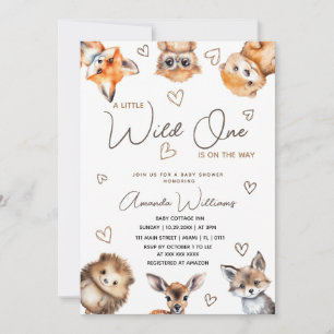 Little Wild One Animal Baby Shower Invitation