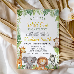 Little Wild One Animals Baby Shower Invitation