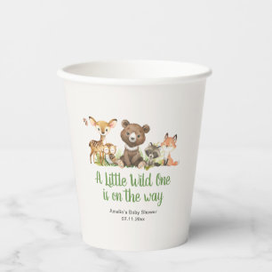 Little Wild One Animals Rustic Baby Shower Paper Cups