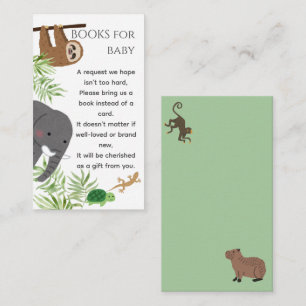 Little Wild One Baby Shower Cute Jungle Animals Enclosure Card