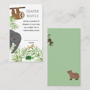  Little Wild One Baby Shower Cute Jungle Animals Enclosure Card