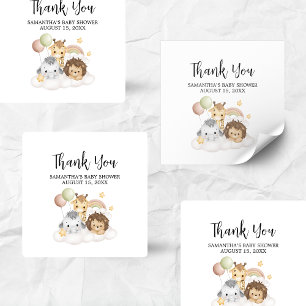 Little Wild One Cute Baby Shower Square Square Sticker