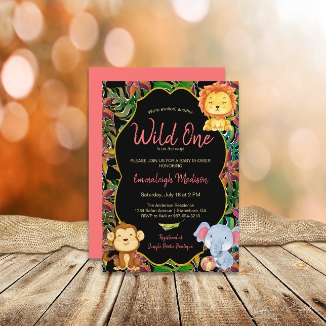Little Wild One Jungle Animals Invitation (Creator Uploaded)