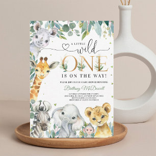 Little Wild One Jungle Boy Baby Shower Invite