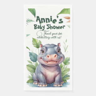 Little Wild One: Modern Floral Safari Baby Shower Napkin