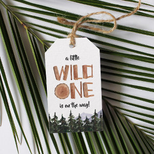 Little Wild One Rustic Woodland Baby Shower Gift Tags