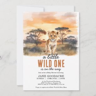 Little Wild One Safari Animal Cheetah Baby Shower Invitation