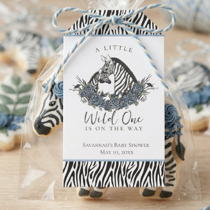 Little Wild One Zebra Safari Baby Shower Favour Ta Gift Tags