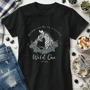 Little Wild One Zebra Safari Baby Shower Mummy T-Shirt