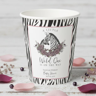 Little Wild One Zebra Safari Baby Shower Party Paper Cups