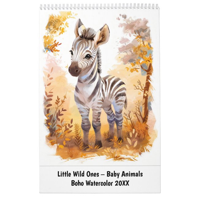Little Wild Ones – Baby Animals in Boho Watercolor Calendar (Cover)