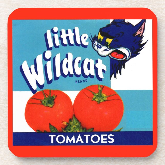 Little Wildcat tomatoes crate label Coaster (Front)