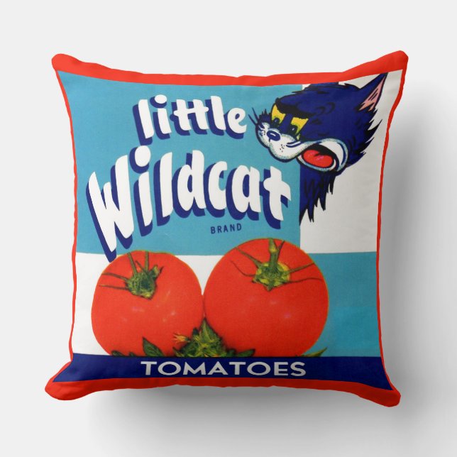 Little Wildcat tomatoes crate label Cushion (Front)