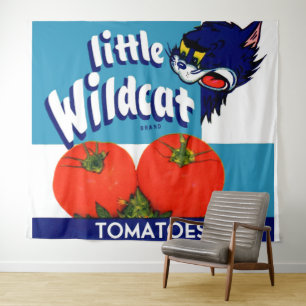 Little Wildcat tomatoes crate label print Tapestry