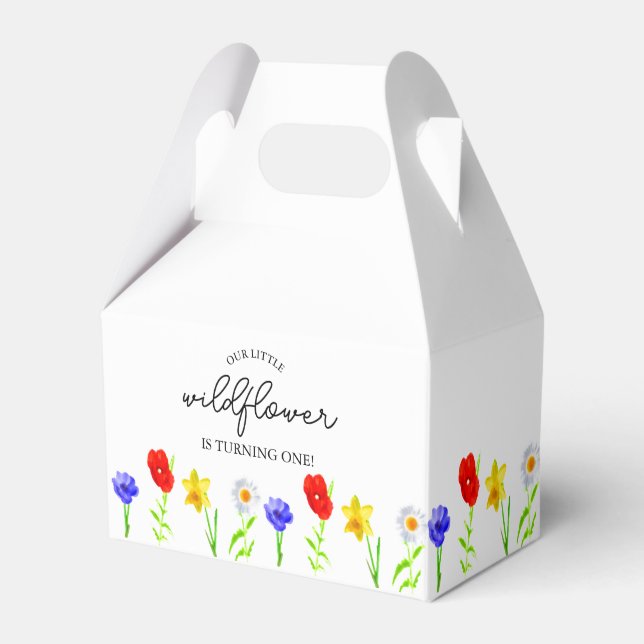 Little Wildflower 1st Birthday Favour Box (Front Side)