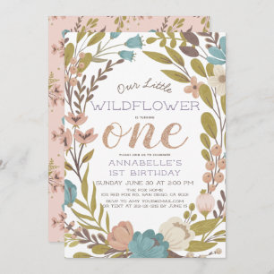 Little Wildflower 1st Birthday Invitation