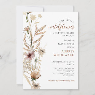 Little Wildflower Baby Baby Shower Invitation