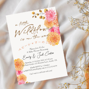 Little Wildflower Baby Girl Shower Fall Floral Invitation