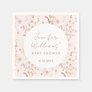 Little wildflower baby girl shower paper napkins