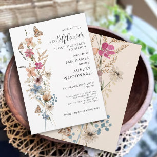 Little Wildflower Baby In Bloom Baby Shower Invitation