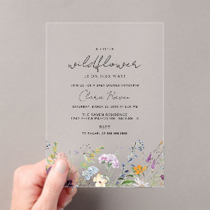Little Wildflower Baby Shower  Acrylic Invitations