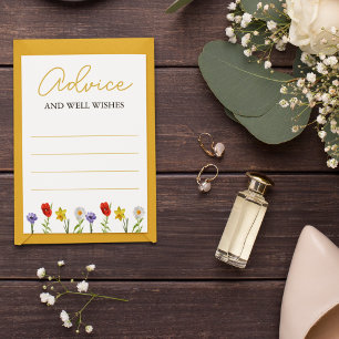 Little Wildflower Baby Shower Advice Card