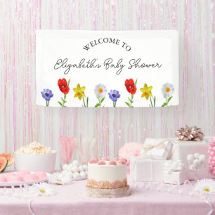 Little Wildflower Baby Shower Banner