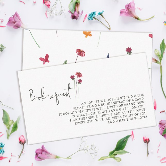 Little Wildflower Baby Shower Book Request Enclosure Card (Little Wildflower Baby Shower Book Request Enclosure Card)