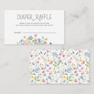 Little Wildflower Baby Shower Diaper Raffle Enclosure Card