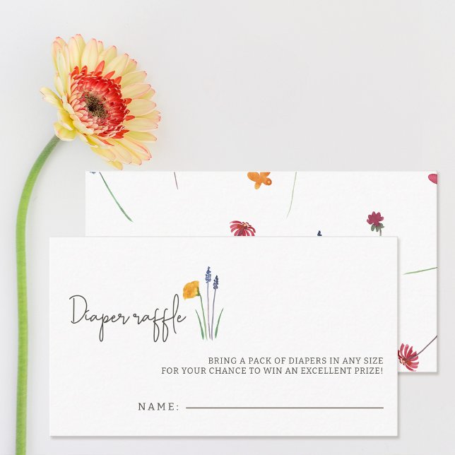 Little Wildflower Baby Shower Diaper Raffle Enclosure Card (Little Wildflower Baby Shower Diaper Raffle Enclosure Card)