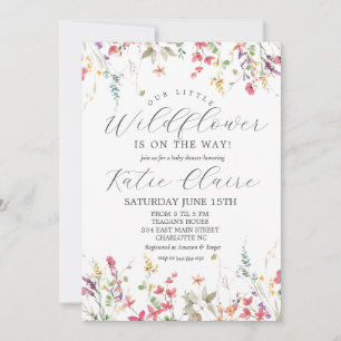 Little Wildflower Baby Shower Invitation, Invitation