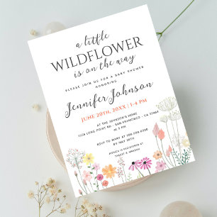Little Wildflower Baby Shower Invitation Postcard