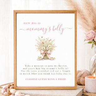 Little Wildflower Baby Shower Mummy's Belly Game Poster