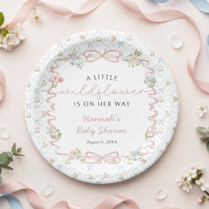 Little Wildflower Baby Shower Paper Plate