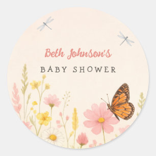 Little Wildflower Baby Shower Stickers