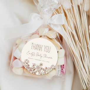 Little Wildflower Baby Shower Thank You Favour Classic Round Sticker