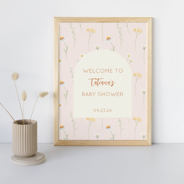 Little Wildflower Baby Shower Welcome Poster Sign  (Creator Uploaded)