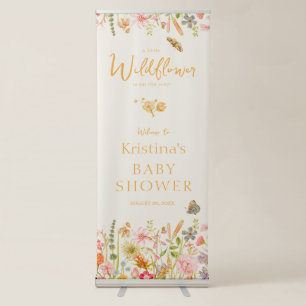 Little Wildflower Baby Shower Welcome Retractable Banner