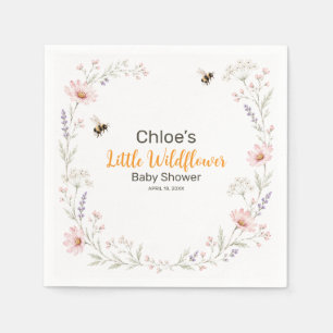 Little Wildflower Bee Baby Shower Paper Napkin