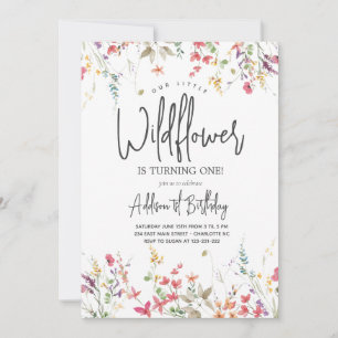 Little Wildflower Birthday Invitation