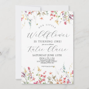 Little Wildflower Birthday Invitation