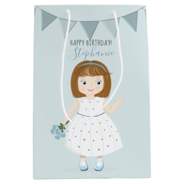 Little Wildflower Birthday  Medium Gift Bag (Front)