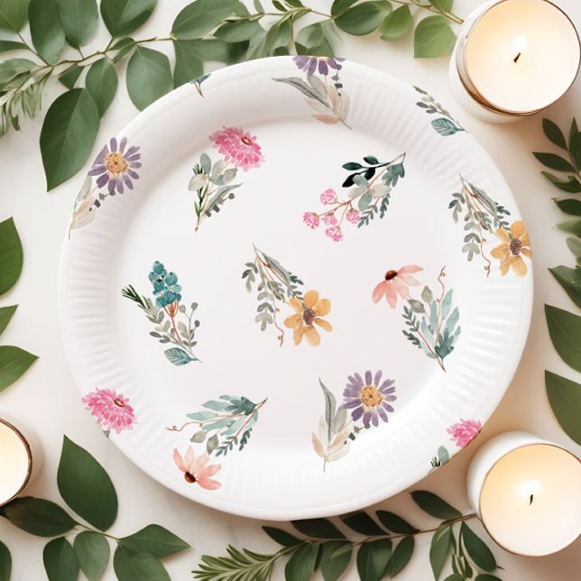 Little Wildflower Birthday or Shower Paper Plate (Creator Uploaded)